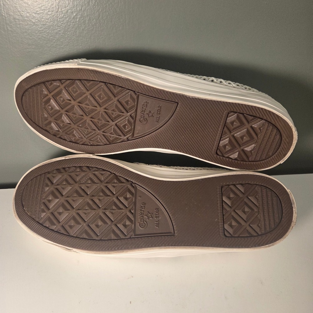 Converse Women's Mesh Double-Buckle Mary Jane Sneakers Size 7.5 Cream - Picture 6 of 7